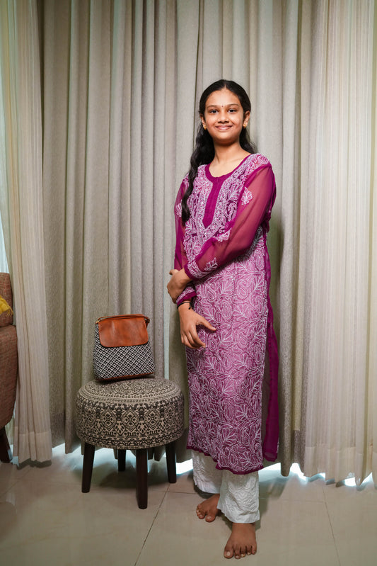 Purple Georgette Kurti