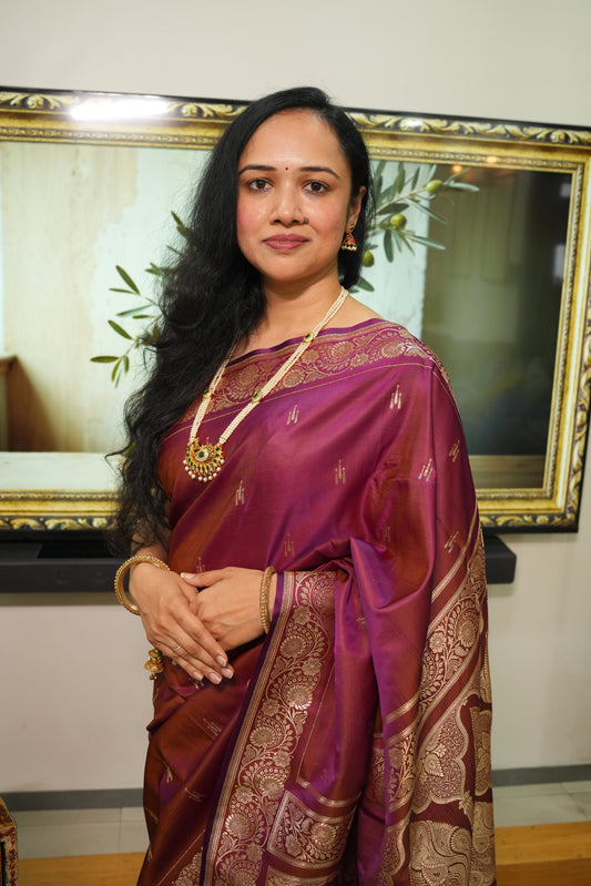 Purple Shaded Lightweight Silk Saree