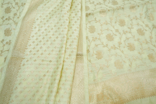 Cream Banarsi Dress Material