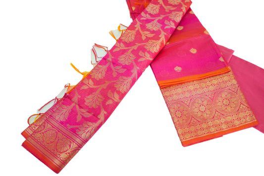 Delicate Pink Banarsi Dress Material