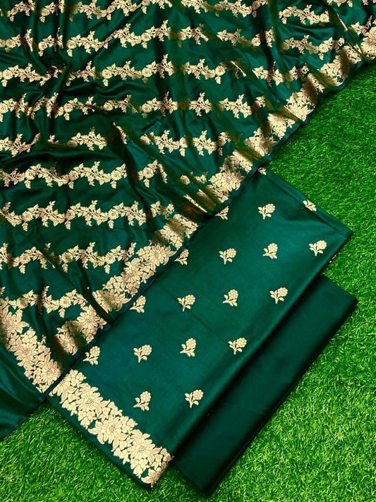 Green Banarsi Dress Material