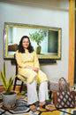 Yellow Lucknowi Cotton Kurti