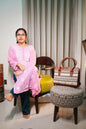Baby Pink Lucknowi Cotton Kurti