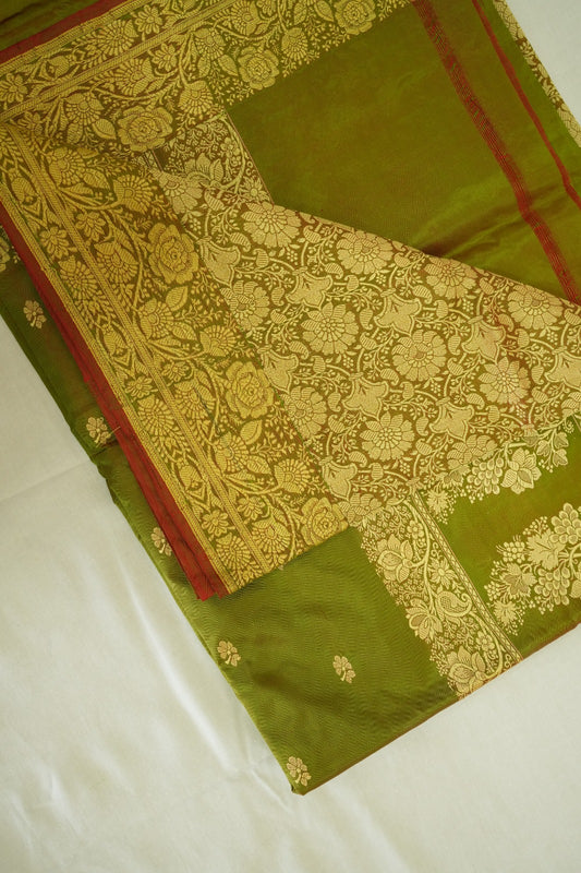 Mehndi Green Lightweight Silk Saree