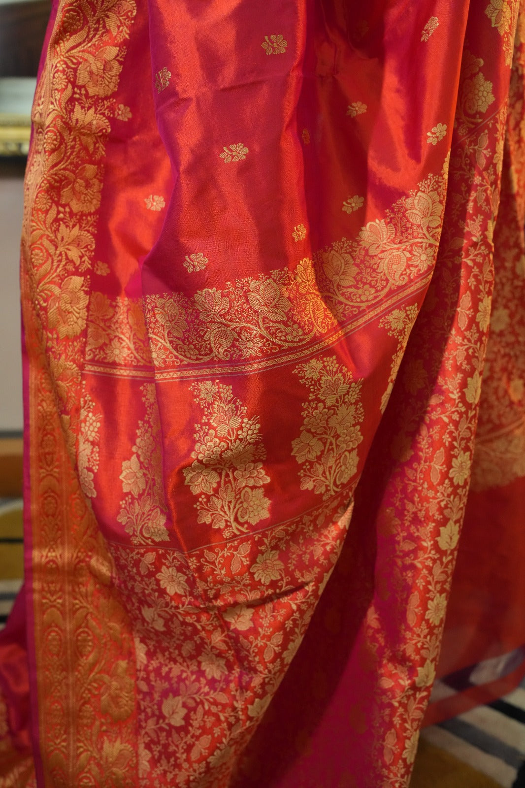 Orange Lightweight Silk Saree