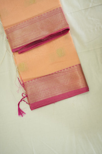 Orange Banarasi Cotton Saree