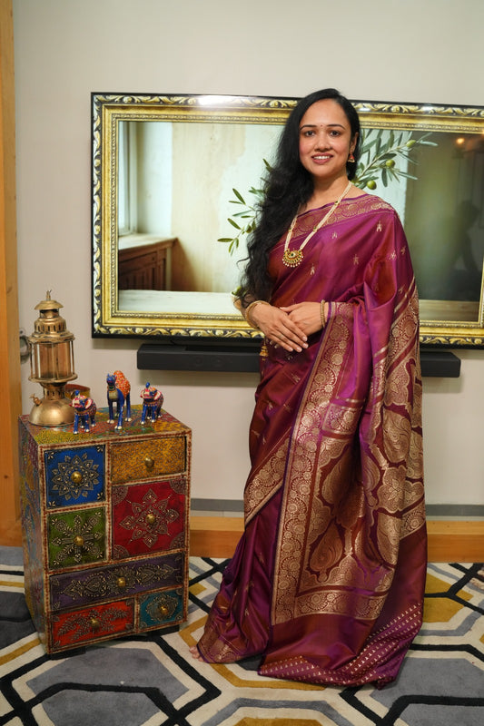 Purple Lightweight Silk Saree