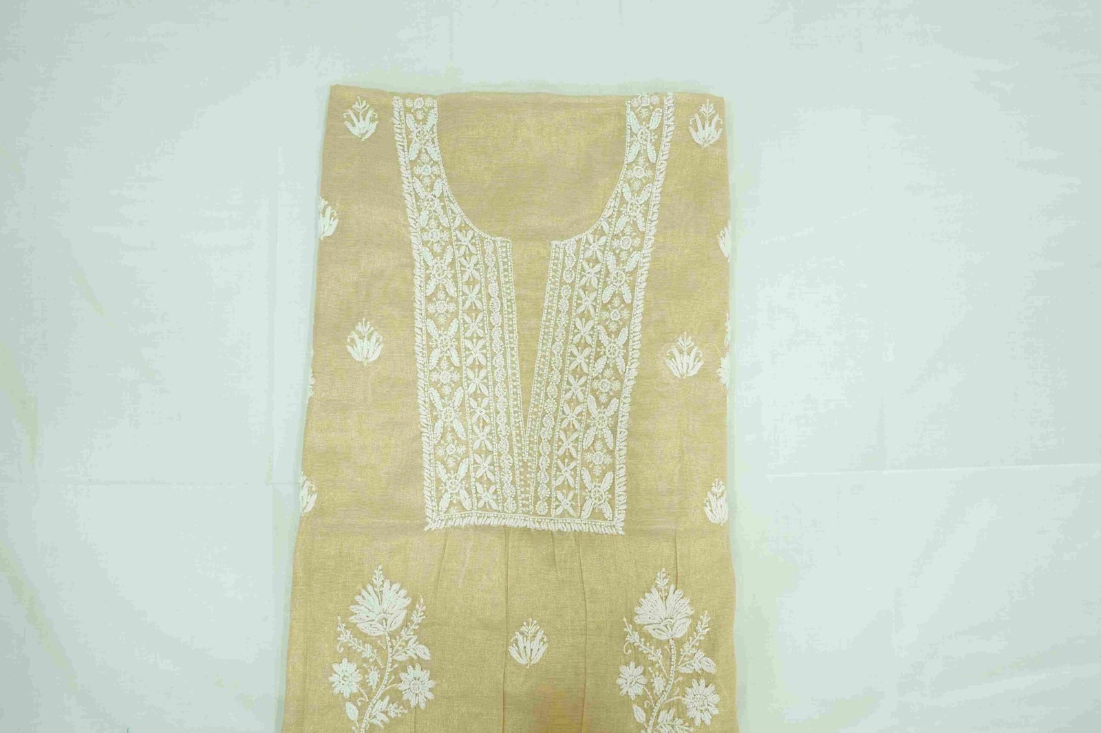 Golden Tissue Lucknowi Dress Material