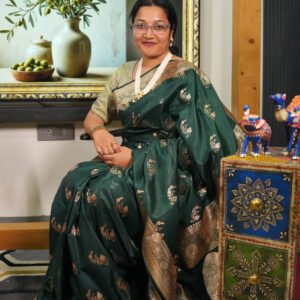 Green Banarasi Pure Silk Mix Saree