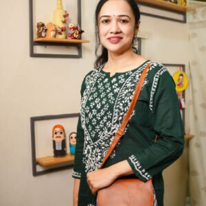 Green Lucknowi Cotton Kurti