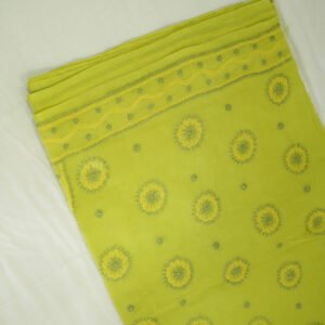 Green Lucknowi Cotton Saree