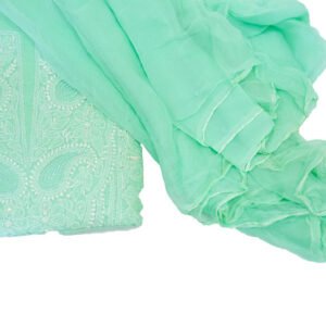 Green Lucknowi Dress Material