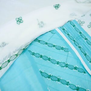 Green Lucknowi Dress Material