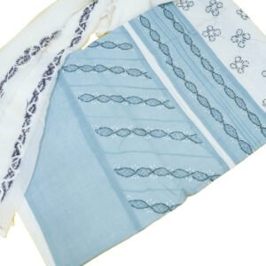 Grey Lucknowi Dress Material