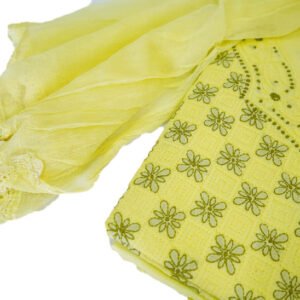 Lemon Yellow Lucknowi Dress Material