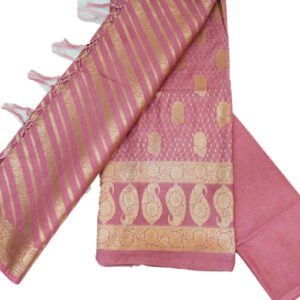 Pink Banarasi Dress Material
