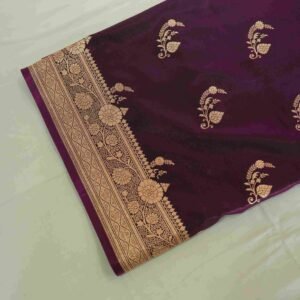 Purple Banarasi Pure Silk Mix Saree