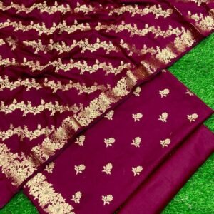 Purple Banarsi Dress Material