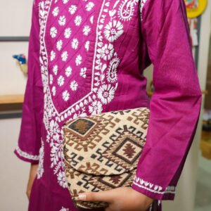 Purple Lucknowi Cotton Kurti