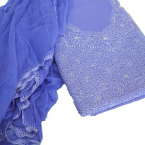 Purple Lucknowi Dress Material