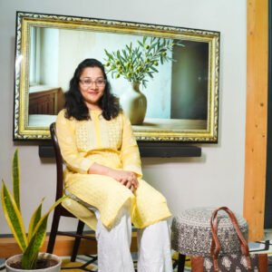 Yellow Lucknowi Cotton Kurti
